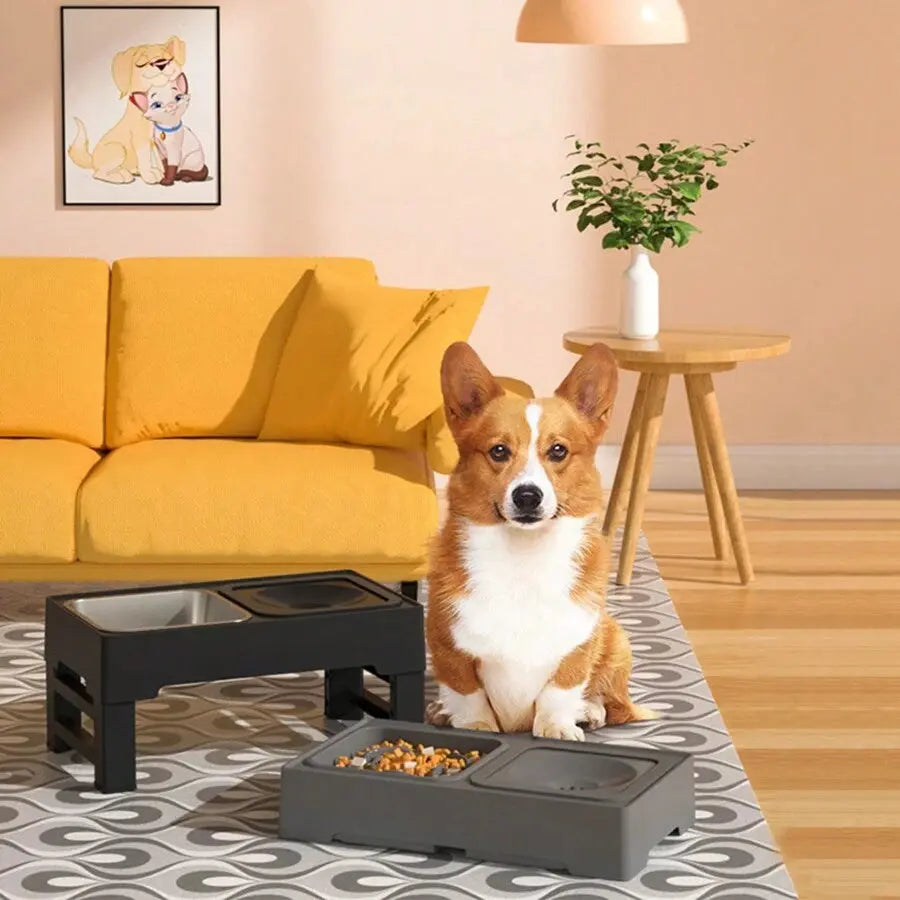 Adjustable Elevated Dog Bowl - Zero Splash & Slow Feeder