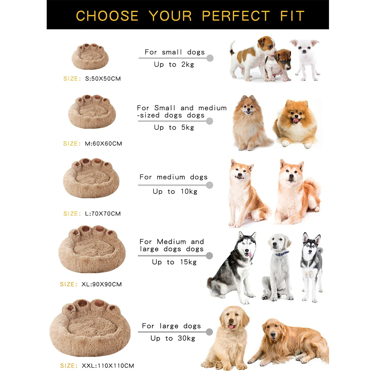 Fluffy Hundebett – Weiches Haustierkissen für Hunde & Katzen