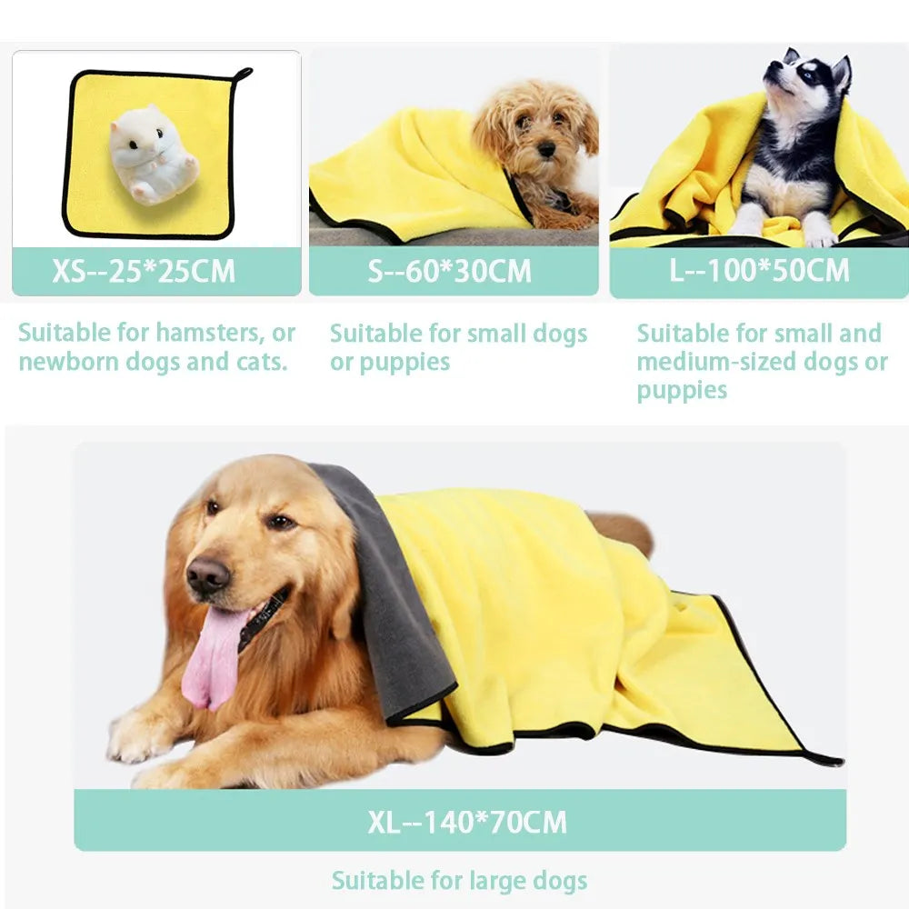 Quick Drying Pet Towels Soft Fiber