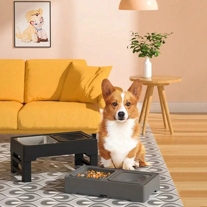Adjustable Elevated Dog Bowl - Zero Splash  & Slow Feeder