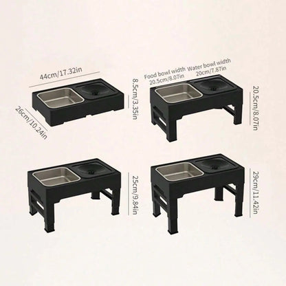 Adjustable Elevated Dog Bowl - Zero Splash  & Slow Feeder