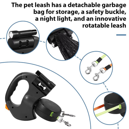 Tangle-Free Double Dog Leash